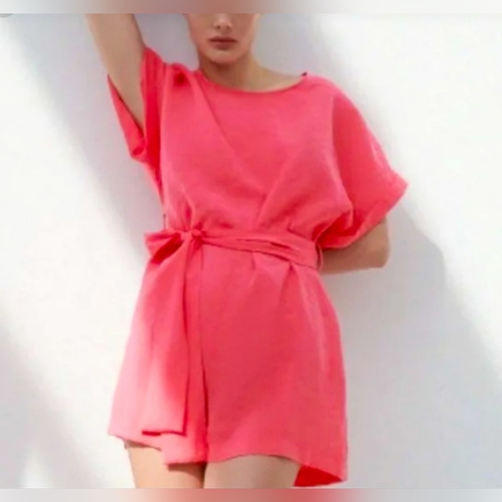 Zara Vibrant Pink Mini Romper Size M